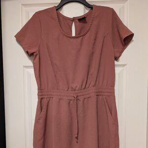 32° Cool Dusty Rose Dress Medium | Elastic Waist Casual Pocket Dress - Not Used